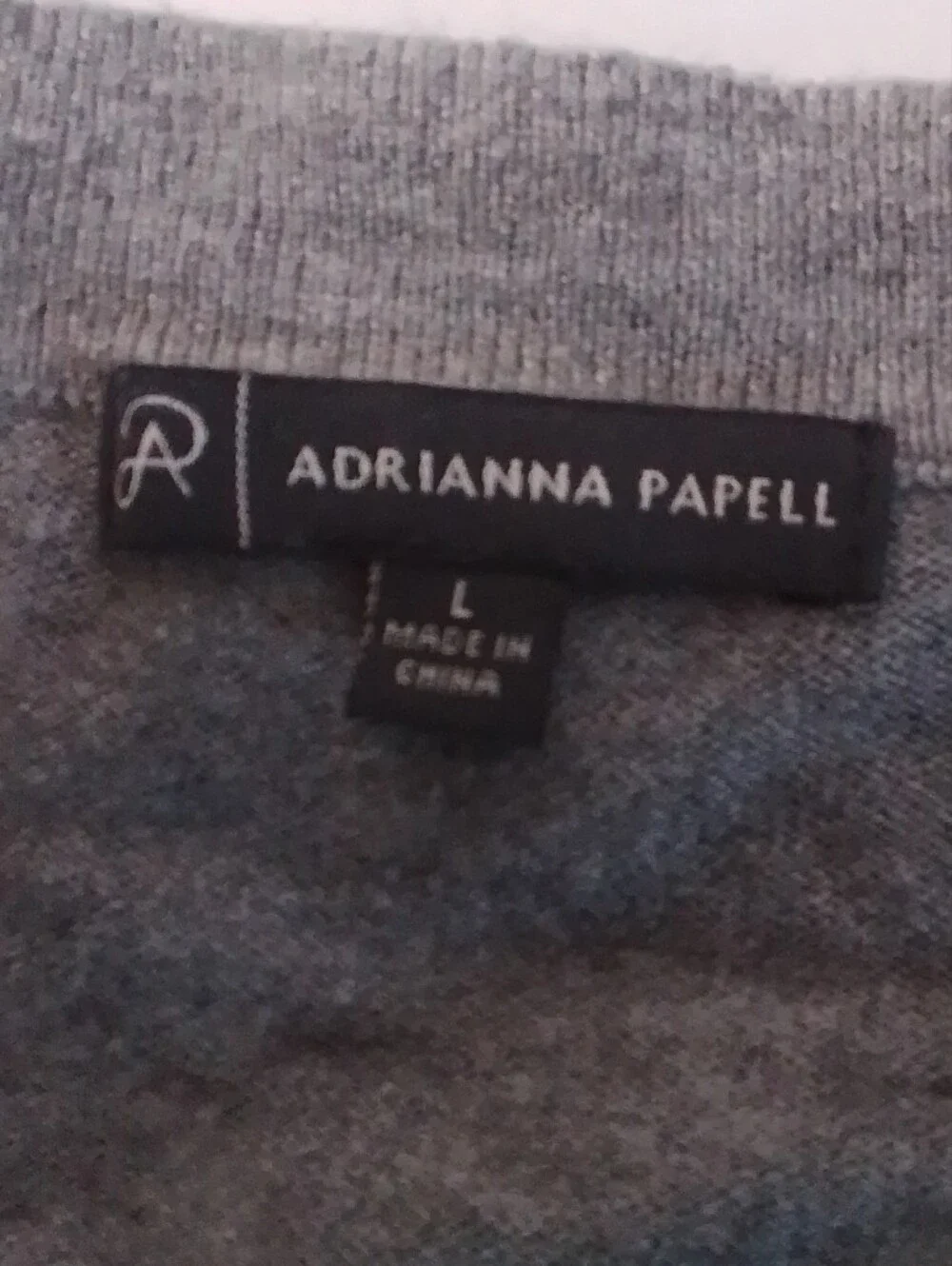 Adrianna Papell Gray Jeweled-Button Cardigan Large Feminine Coquette Office